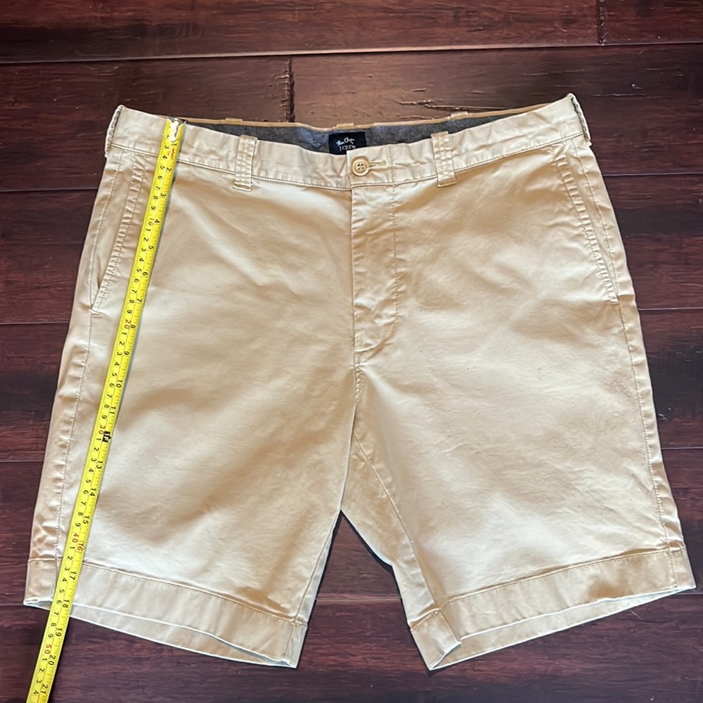 J Crew stretch chino khaki shorts size 34